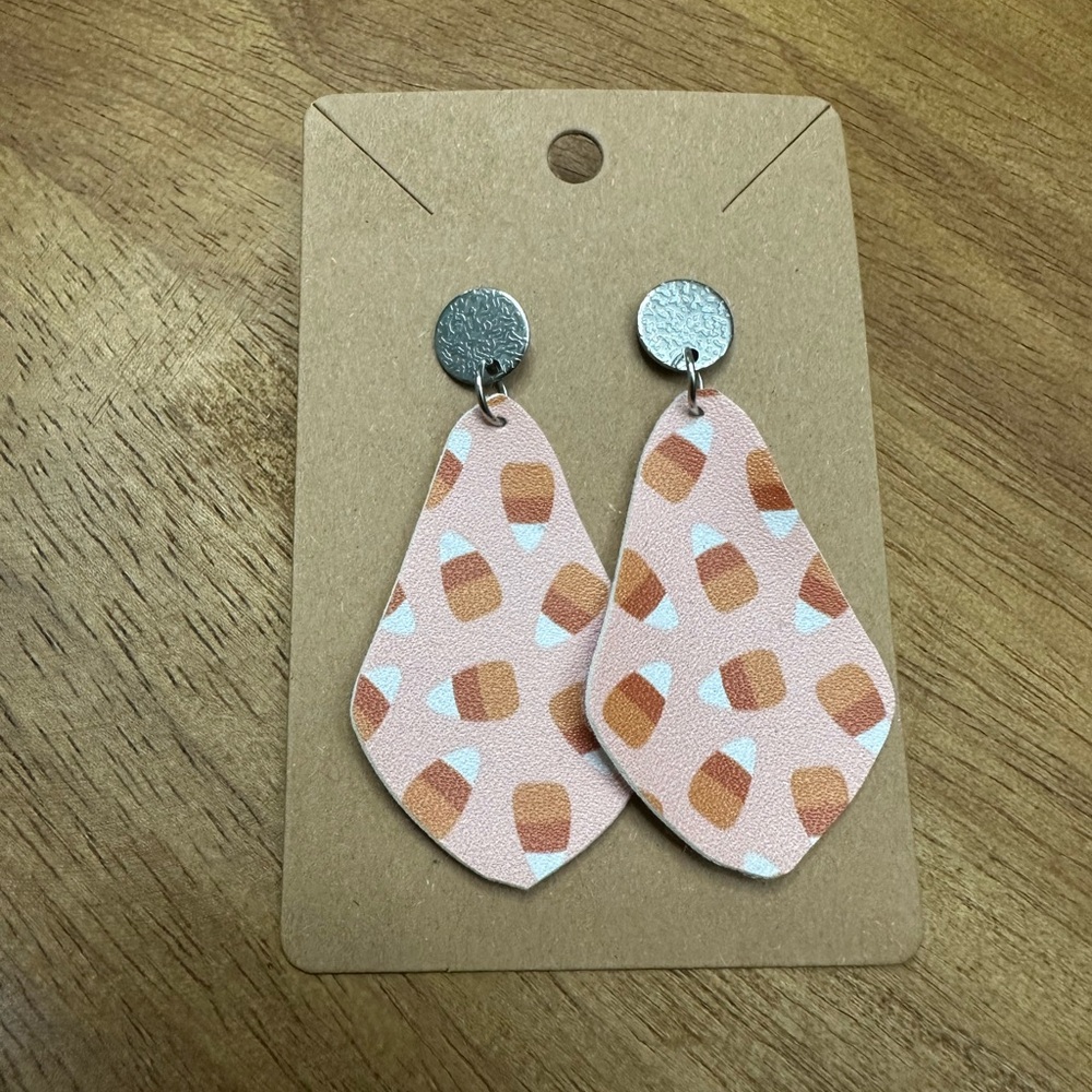 5/$10 Candy‎ corn Patterned Earrings